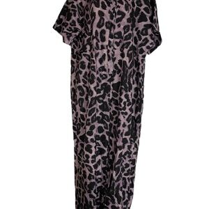 Elegant Black and Pink Leopard Jumpsuit